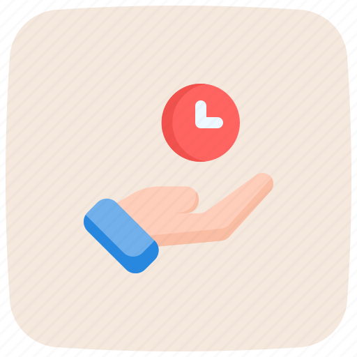 Share, gesture, hand, clock, save time icon - Download on Iconfinder