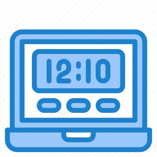 Time, clock, laptop, schedule, device icon - Download on Iconfinder