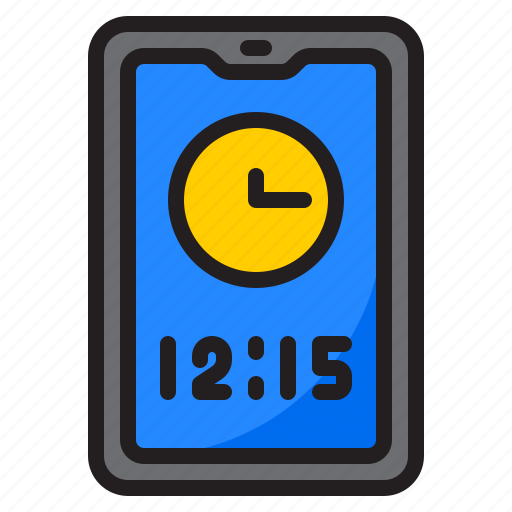 Mobilephone, time, clock, schedule, technology icon - Download on Iconfinder