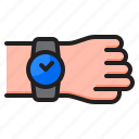 smartwatch, hand, watch, time, event