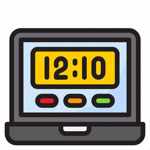 Time, clock, laptop, schedule, device icon - Download on Iconfinder