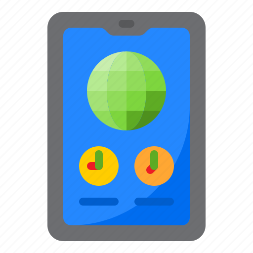 Mobilephone, world, schedule, time, zone, event icon - Download on Iconfinder