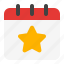bookmark, calendar, date, schedule, event, favorite, appointment, star, rating 