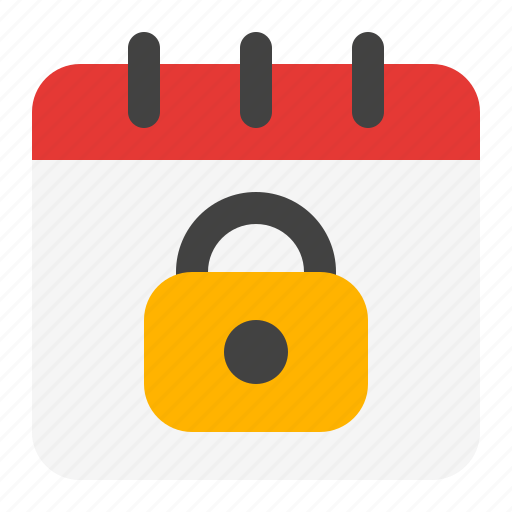 Lockdown, lock, safe, padlock, calendar, schedule, date icon - Download on Iconfinder