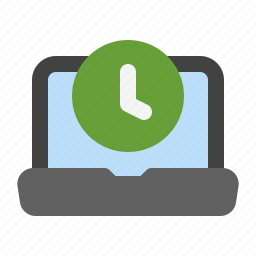 Time, clock, watch, timer, hour, laptop, notebook icon - Download on Iconfinder
