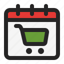 shopping, ecommerce, cart, buy, store, calendar, schedule, date, time