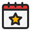 bookmark, calendar, date, schedule, event, favorite, appointment, star, rating 