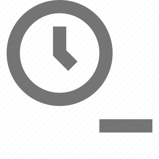 Alarm, clock, material, minus, off, time, timezone icon - Download on Iconfinder