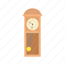 antique, cartoon, clock, grandfather, old, time, wood