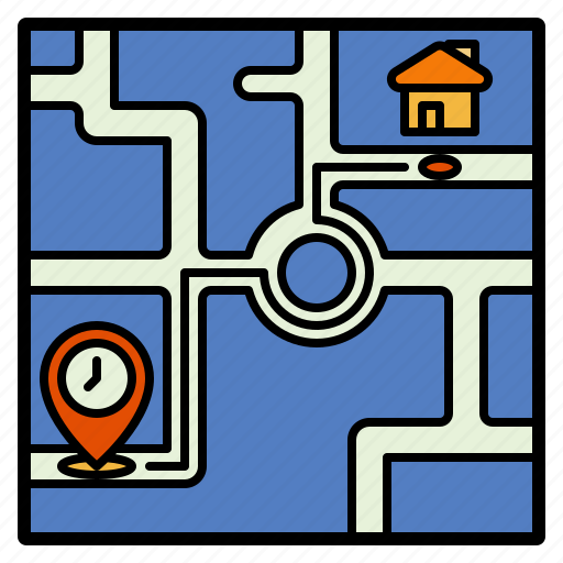 Location, point, map, city, pin, commute, colck icon - Download on Iconfinder