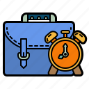 business, work, time, hourglass, briefcase, menagement, clock