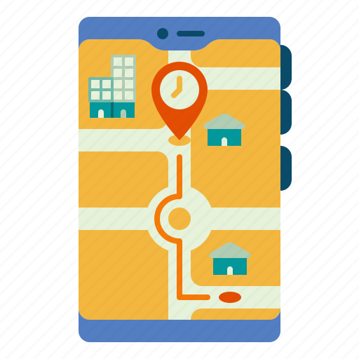 Pin, destination, clock, city, smartphone, location, map icon - Download on Iconfinder