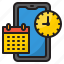 mobilephone, calendar, time, management, clock 