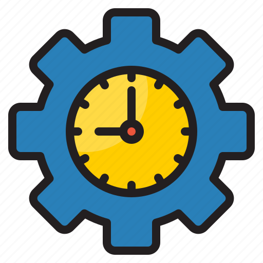 Setting, time, management, clock, gear icon - Download on Iconfinder