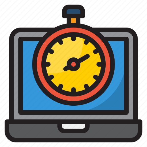 Stopwatch, laptop, time, management, clock icon - Download on Iconfinder
