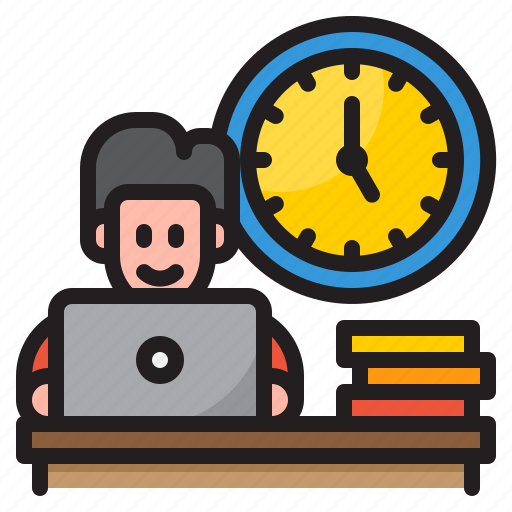Worker, man, time, management, clock icon - Download on Iconfinder