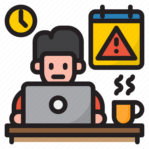 Worker, warning, time, management, clock icon - Download on Iconfinder