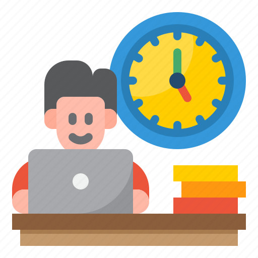 Worker, man, time, management, clock icon - Download on Iconfinder