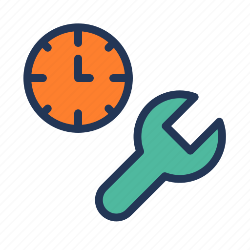 Wrench, time, management, reschedule icon - Download on Iconfinder