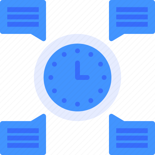 Conversation, chat, time, speech, bubble, clock icon - Download on Iconfinder