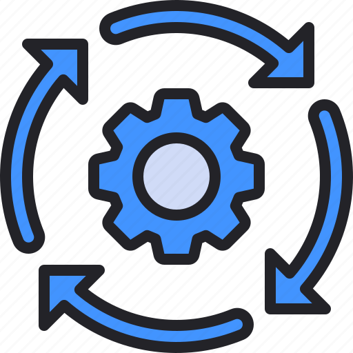 Continuous, gear, setting, automation, circulation icon - Download on Iconfinder