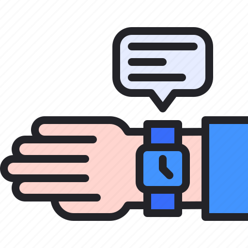 Smartwatch, hand, notification, alert, time icon - Download on Iconfinder