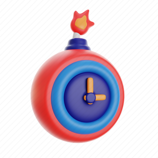 Time, bomb, alarm, clock, schedule, stopwatch, hour 3D illustration - Download on Iconfinder