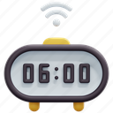 digital, alarm, clock, time, date, wake, up, timer, 3d 