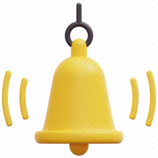 Bell, time, date, notification, alert, alarm, instrument 3D illustration - Download on Iconfinder