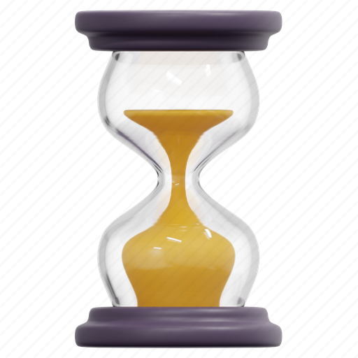 Hourglass, time, wait, clock, date, 3d 3D illustration - Download on Iconfinder