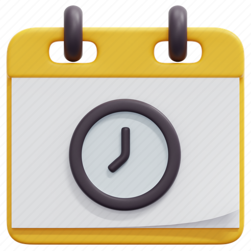 Schedule, organisation, calendar, time, clock, date, 3d 3D illustration - Download on Iconfinder