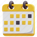 calendar, time, date, schedule, organization, administration, 3d