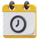 schedule, organisation, calendar, time, date, clock, 3d