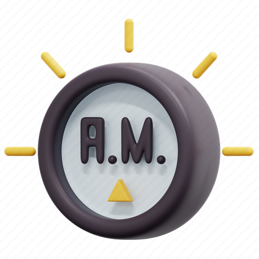 Am, time, date, clock, morning, 3d icon - Download on Iconfinder