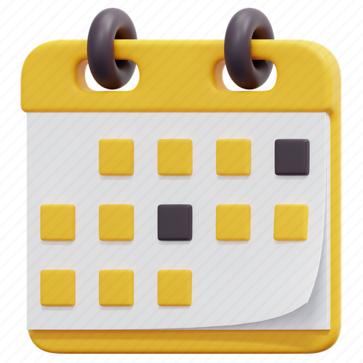 Calendar, time, date, schedule, organization, administration, 3d icon - Download on Iconfinder