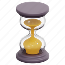 hourglass, time, wait, clock, date, 3d