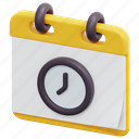 schedule, organisation, calendar, clock, time, date, 3d