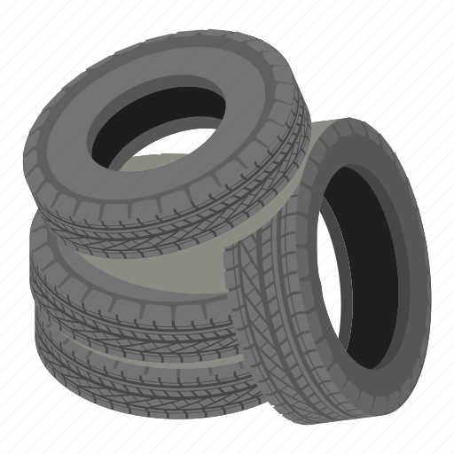 Cartoon, heap, isometric, logo, object, road, tyre icon - Download on Iconfinder