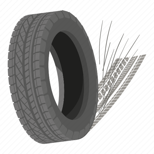 Cartoon, isometric, logo, object, road, spinning, tyre icon - Download on Iconfinder