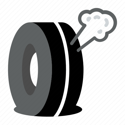 Air releasing, flat tire, puncture, tire hole, tire puncture, wheel hole, wheel puncture icon - Download on Iconfinder