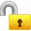locked, login, open lock, password, secure, security, unlock 