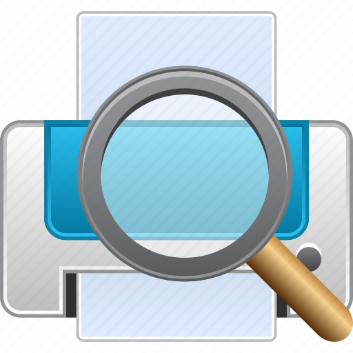 Find, print preview, printer, printing, search, view file, viewer icon - Download on Iconfinder