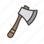 axe, tool, hatchet, weapon, equipment, wood, cutting, construction 