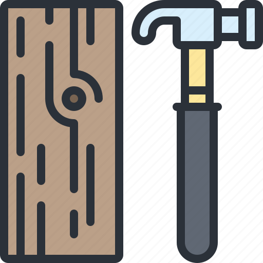 Construction, equipment, hammer, tool, wood icon - Download on Iconfinder
