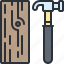 construction, equipment, hammer, tool, wood 