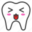 emoji, emoticon, face, tongue, tooth 