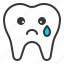 emoji, emoticon, face, sad, tooth 