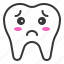 emoji, emoticon, face, sad, tooth 