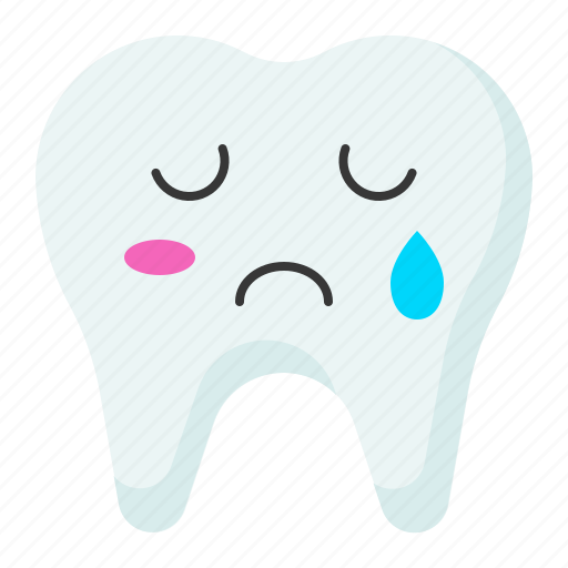Cry, emoji, emoticon, face, tooth icon - Download on Iconfinder
