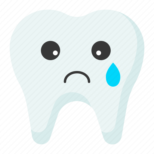 Cry, emoji, emoticon, face, tooth icon - Download on Iconfinder